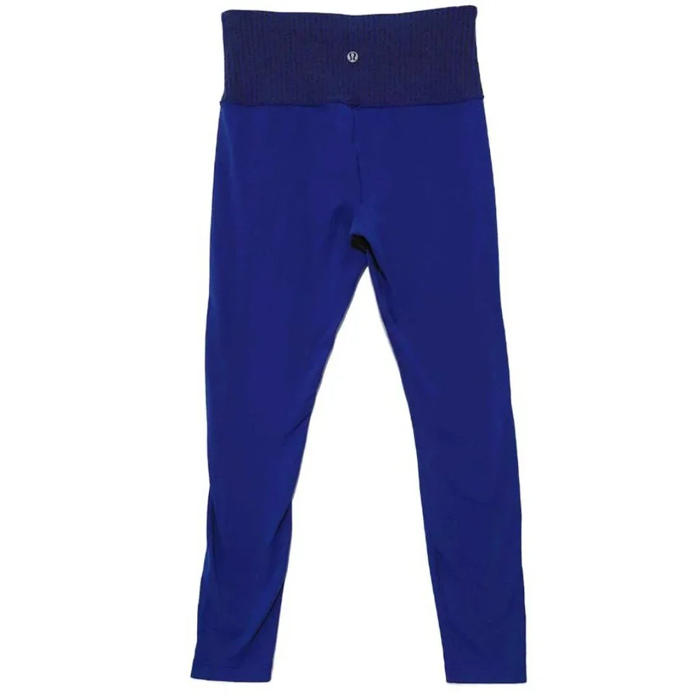 Lululemon Wunder Under High Rise Limitless Blue Slope Stripe Limitless Black
